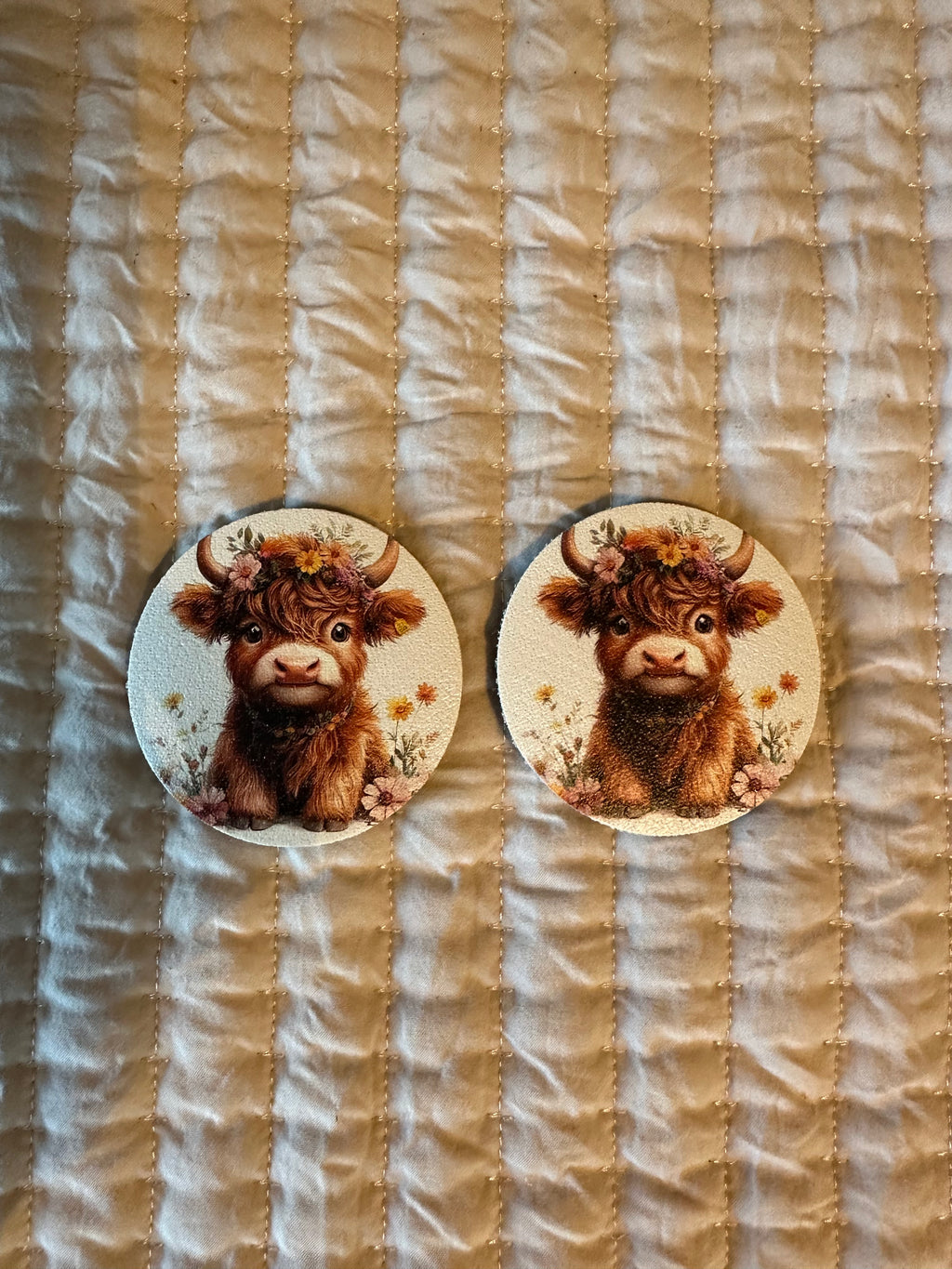 Mini Highland car Coasters (set of two)